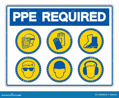 Required Personal Protective Equipment (PPE) Symbol,Safety Icon,Vector Llustration Stock Vector ...