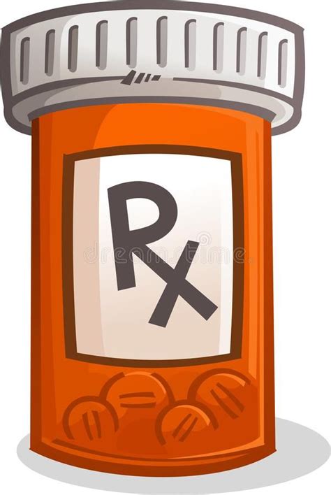 Pill Bottle Illustration. A plastic orange pill bottle full of caplets ...