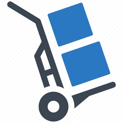 Box, hand truck, logistics, package icon