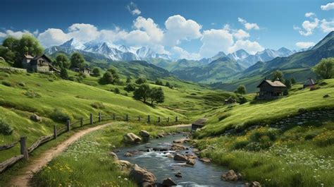 Premium AI Image | Rolling Hills Landscape in the Countryside