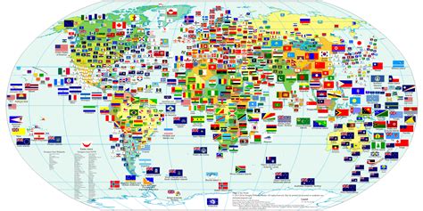Flags of the World with Country Names (Countries and some Administrative Divisions)