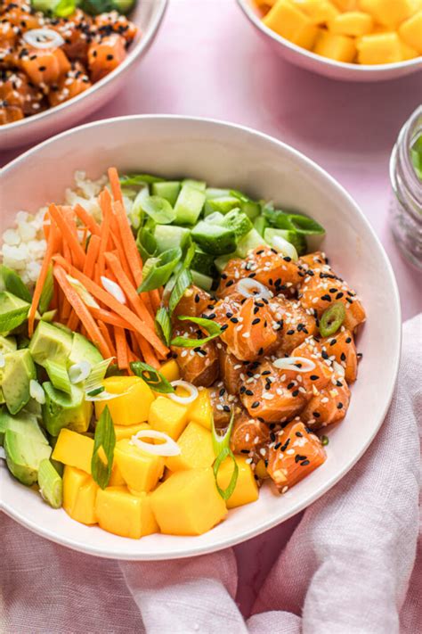 Salmon Poke Bowl Recipe (Paleo, Grain-free) - Deliciously Organic