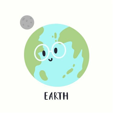 Premium Vector | Planet earth with face in cartoon style