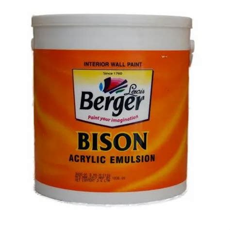 Interior Plastered Wall Berger Bison Acrylic Emulsion Paints, Packaging Size: 20Ltr at Rs 95 ...