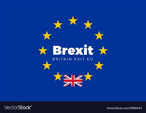 Flag of Britain on European Union Brexit Vector Image