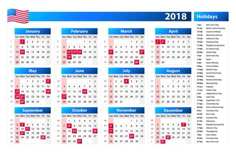 USA Calendar for 2018, 2019 and 2020. Scheduler, agenda or diary ...