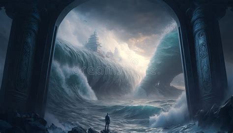 At the Edge of Universe. Surreal Mystical Fantasy Artwork Stock Illustration - Illustration of ...