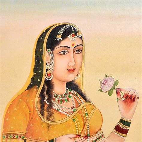 Canvas Mughal Painting Of Empress Jahanara Begum