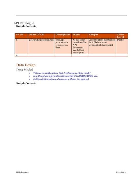 High level design document template