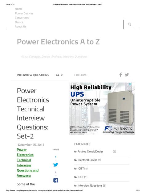 Power Electronics Interview Questions | PDF | Power Electronics | Inductor