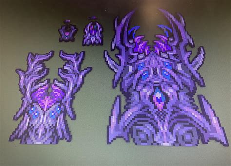 Decided to make some pixel art of a Terraria boss that gave me nightmares, in Minecraft : r ...