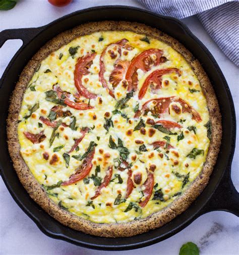 Tomato Basil Quiche with a Gluten-free Almond Meal Crust