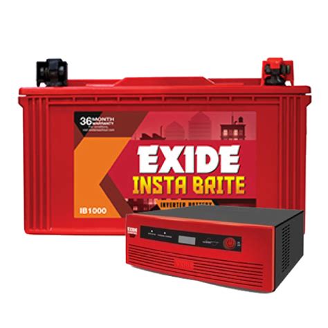 Exide GQP 850VA Sinewave Home UPS And IB 1000 100Ah Flat Plate Battery ...