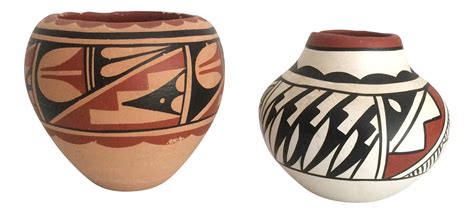 Native American Pottery Vessels - A Pair | Chairish