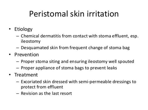 Complications of stoma