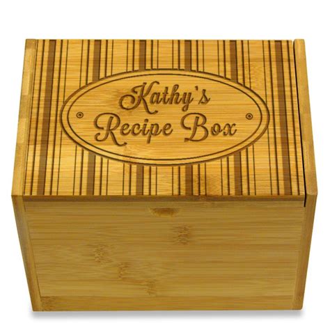 Collection Hat Box Bamboo Personalized 4x6 Recipe Card Box | Recipe ...