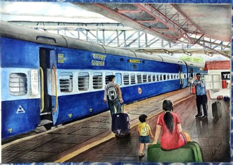 Indian Railway Station art. - AM_Rtz - Paintings & Prints, Places ...