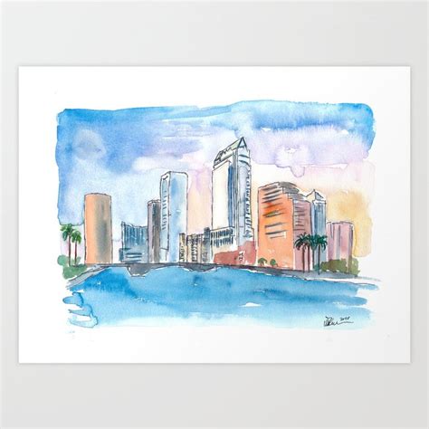 Austin Texas Skyline During Sunset Art Print by artshop77 | Society6