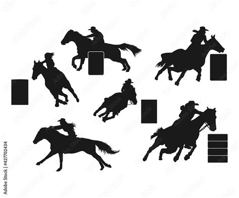 Rodeo Barrel Racer SVG, Western Rodeo Svg, Cowgirl Silhouette, Barrel ...