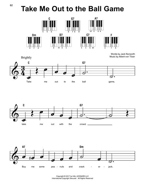 Take Me Out To The Ball Game Piano Sheet Music Free : Take Me Out To ...