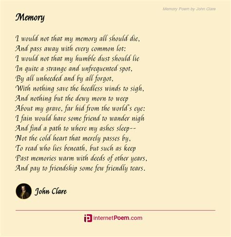 Memory Poem by John Clare