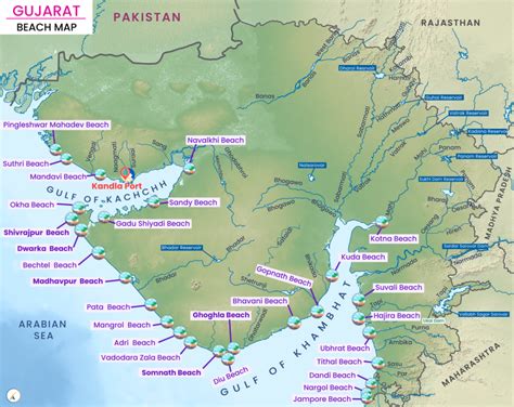 Beaches in Gujarat (Map) - UPSC