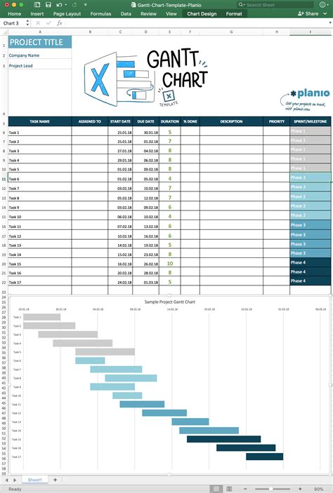 How to Create a Gantt Chart in Excel (Free Template) and Instructions | Planio