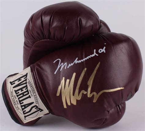 Mike Tyson Signed Pair of (2) Everlast Boxing Gloves With Display Case ...