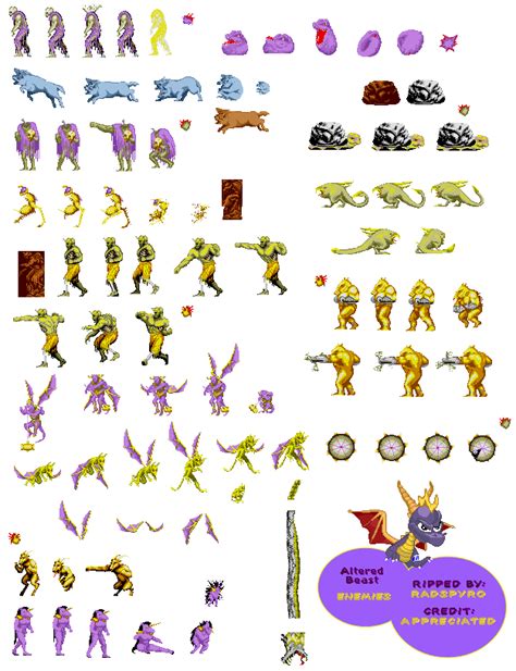 The Spriters Resource - Full Sheet View - Altered Beast - Enemies