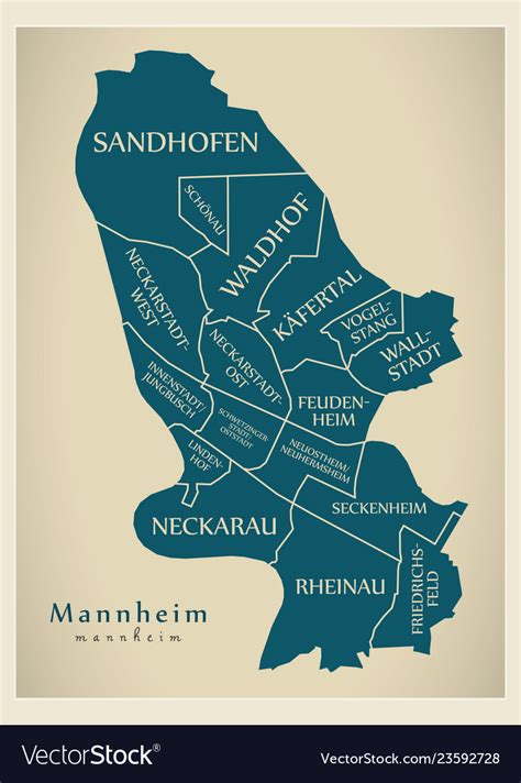 Modern city map - mannheim city germany Royalty Free Vector