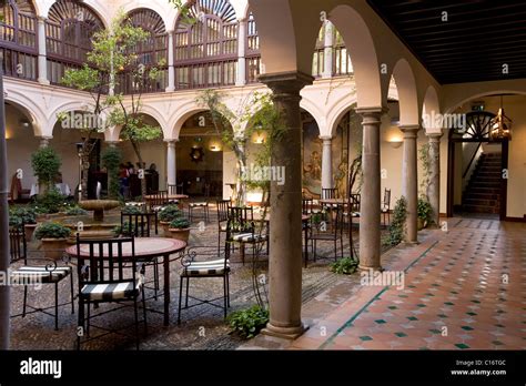 Patio, inner courtyard of the Parador Hotel, Parador De Granada San ...