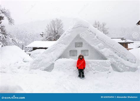 Japanese village at winter stock photo. Image of japan - 62695494