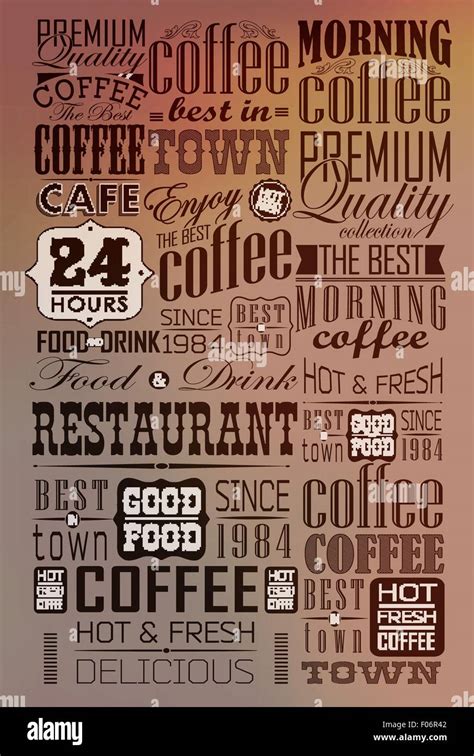 Set Of Vintage Retro Coffee Labels Stock Vector Image & Art - Alamy