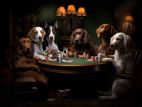 Premium Photo | Dogs playing poker Cute Dogs