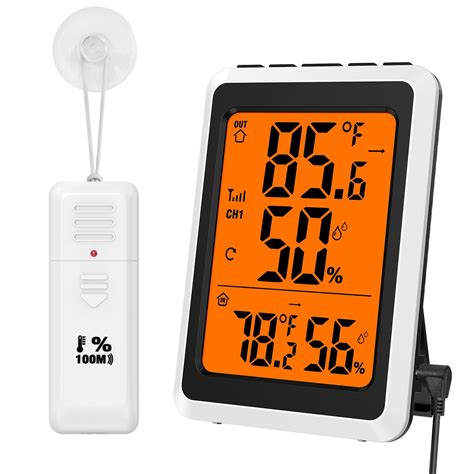 Brifit Indoor/Outdoor Digital Thermometer, Wireless Hydrometer, USB ...