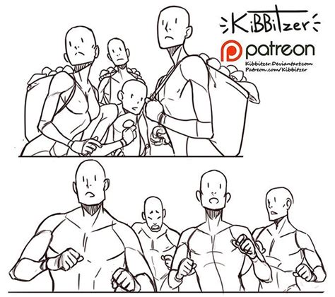 Group reference sheet -PREVIEW- | Kibbitzer on Patreon | Drawing reference, Figure drawing ...