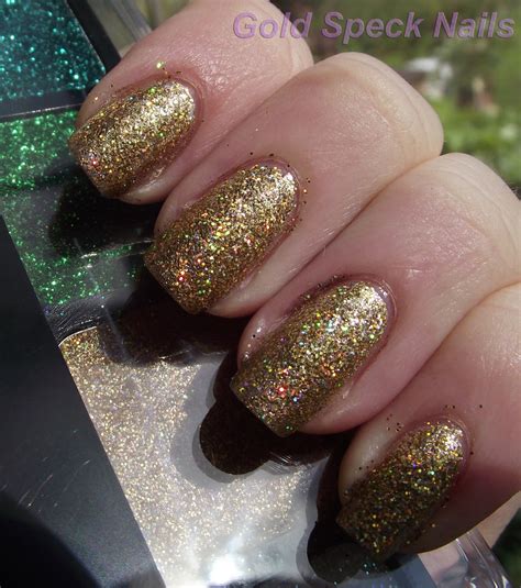 Gold Speck Nails: Gold & Black Flowers