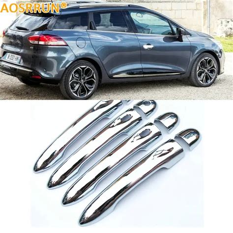 AOSRRUN ABS Plastic Chrome trim Door Handle Covers Auto Car accessories For Renault Clio 4-in ...