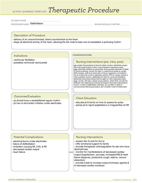 Defibrillation template - ACTIVE LEARNING TEMPLATES THERAPEUTIC PROCEDURE A Therapeutic ...