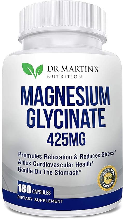 Amazon.com: Premium Magnesium Glycinate 425mg - 180 Vegan Capsules ...