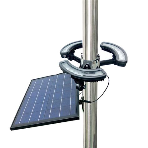 Solar Powered LED Flag Pole Light, 18 Watt, 1,980 Lumen, 15000 mAh Lithium Rechargeable Battery ...
