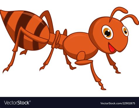 Happy ant cartoon Royalty Free Vector Image - VectorStock