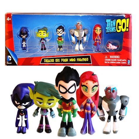 3pcs/6pcs/lot Teen Titans Go Action Figures Toys Robin Beast Boy Raven Cyborg Brinquedo Toy Girl ...