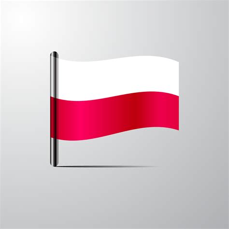 Poland waving Shiny Flag design vector 14061597 Vector Art at Vecteezy