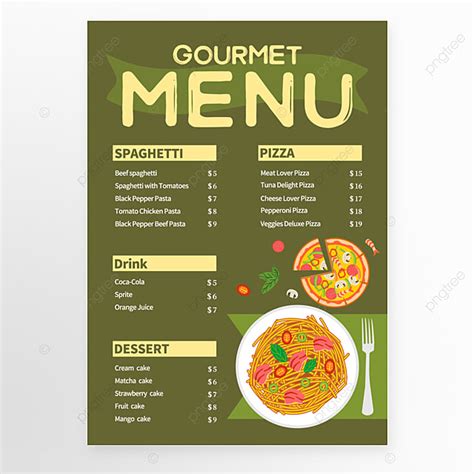 Clip Art Style Western Food Menu Template Download on Pngtree