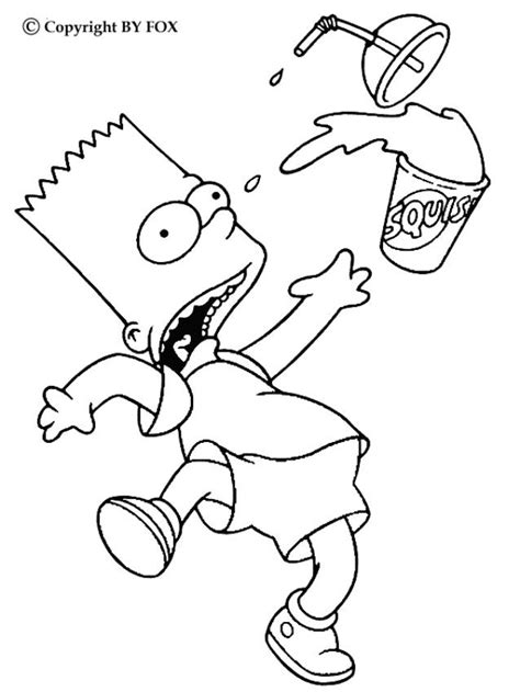 Bart and his drink coloring pages - Hellokids.com