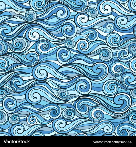 Sea waves pattern Royalty Free Vector Image - VectorStock