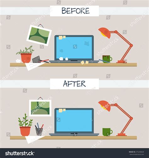 Dirty Clean Work Table Creative Mess Stock Vector 275200628 - Shutterstock