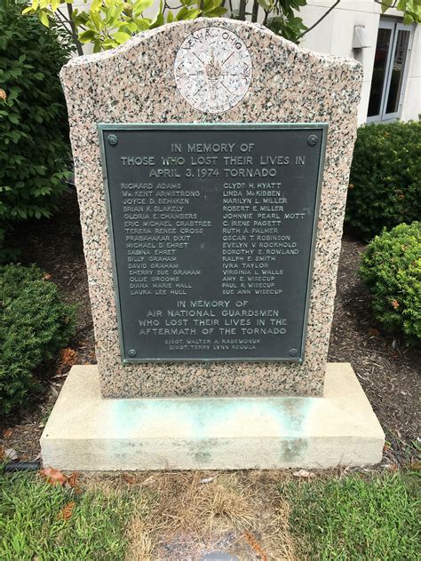 This is the memorial to the 1974 Xenia Tornado victims. It sits at the Xenia Municipal Court in ...