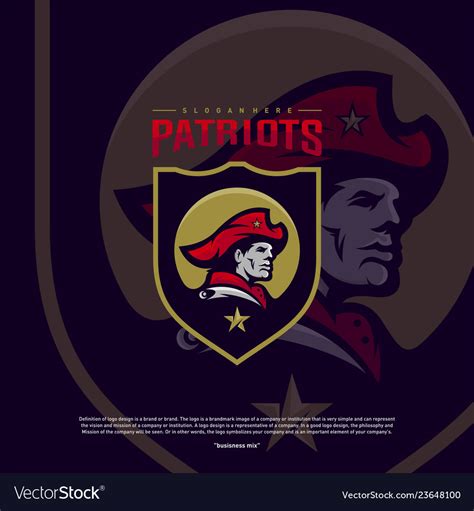 Patriots logo design head Royalty Free Vector Image